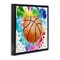Stupell Industries Basketball with Bright Splash Floating Frame Design by Kim Allen